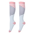 thumbnail image 1 of Chaussettes Stretch Marathon, Bas de Compression, Élasticité, Manches, Bas Stretch, Cyclisme, Course à Pied pour les Athlètes de Jogging Sport Rose Bleu S/M, 1 of 8