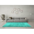 thumbnail image 3 of Ahgly Company Machine Washable Indoor Rectangle Abstract Turquoise Blue Contemporary Area Rugs, 8' x 10', 3 of 4