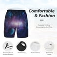 thumbnail image 2 of Kdxio Planets Stars And Galaxies1 Print Men's Swim Trunks with Compression Liner 7 Inch Inseam Quick Dry Swim Shorts, 2 of 5