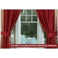 thumbnail image 2 of Rod Pocket Sheer Sari Curtains 80" W x 120" L matching tiebacks- Handcrafted Rust Indian Drapes Unlined for light & airy ambience Perfect for Living/Bedroom/Dining Room Sold in Pairs, 2 of 5