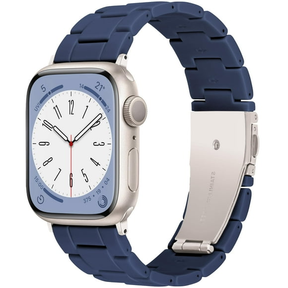 Light Apple Watch Band-Fashion Resin Apple Watch Series 10 Series 9 Series 8 band iWacth Bands Apple Watch Bands for Women Men Compatible with Apple Watch Series 10 9 8 7 SE 6 5 4 3 21 -French Blue 3
