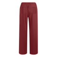 thumbnail image 4 of SELONE Pants for Women Plus Size Mid Waist Lounge Pants Cotton Linen Full Length Trouser Loose Casual Long Beach Pants Pull on Solid Straight Lightweight Comfy Wine 3XL Tall Breathable Summer Clothes, 4 of 5