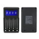 thumbnail image 4 of Cargador de batería USB cargador de batería LCD multipropósito Protección inteligente de 4 ranuras para celda AA AAA Ni-MH ANGGREK Otros, 4 of 8