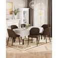 thumbnail image 6 of EOP Modern Upholstered Dining Chairs Set of 6, Wooden Dining Side Chairs with Curved Backrest, Armless Kitchen Chairs for Dining Room & Restaurant, Dark Brown, 6 of 7