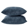 thumbnail image 4 of Thanksgiving Wreath 2024 Home Decor Navy Solid Chenille Decorative Pillow Set, Wivi, 18" x 18", 2 Pieces, 4 of 5
