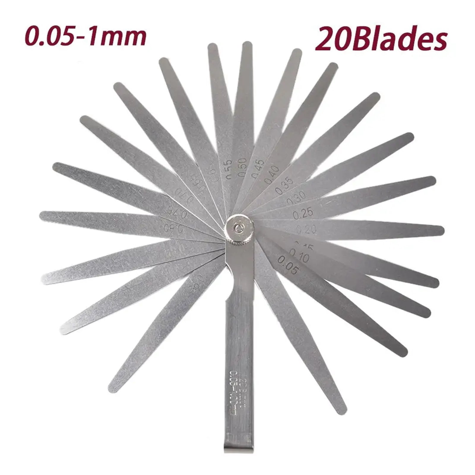 20 Blades 0.05-1.00MM Metric Feeler Gauge For Clearance Measurements Gauge Measure Tool For Feeler Gauge Valve Use ,Corrosion-Resistant