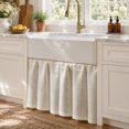 thumbnail image 5 of TOPICK 24 Inch Semi Sheer Kitchen Tier Curtains, Linen Textured Farmhouse Cafe Curtains, 26" W x 24" L, Cream White, 2 Panels, 5 of 8