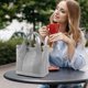 thumbnail image 3 of Bolso tote de lona con correa cruzada – Bolso de hombro ligero con múltiples bolsillos para mujer, ideal para el día a día, el trabajo o las compras, con un compartimento espacioso y confecciona, 3 of 6