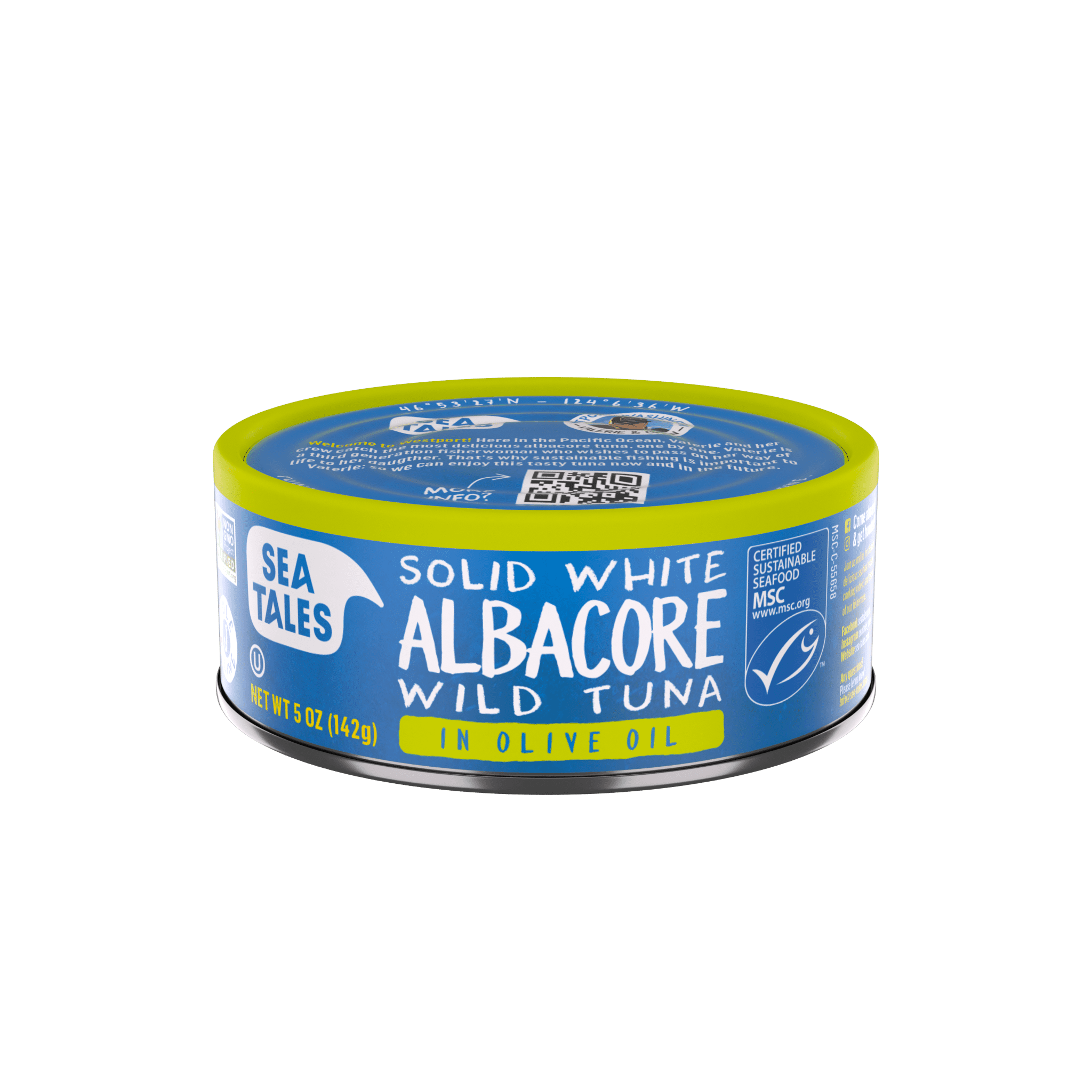(2 pack) Sea Tales MSC Albacore Tuna in Olive Oil, Wild Caught, Non-GMO, 5 oz Can