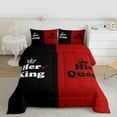 thumbnail image 2 of Castle Fairy Kids Happy Valentine's Day 3-Piece Queen Comforter Set, Black Red Romantic Couple Breathable Lightweight Bedding, 2 of 8