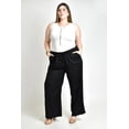 thumbnail image 1 of Pantalon de lino con detalle lateral Roman Fashion /Tallas Extras, 9204 (Negro) negro 36, 1 of 6