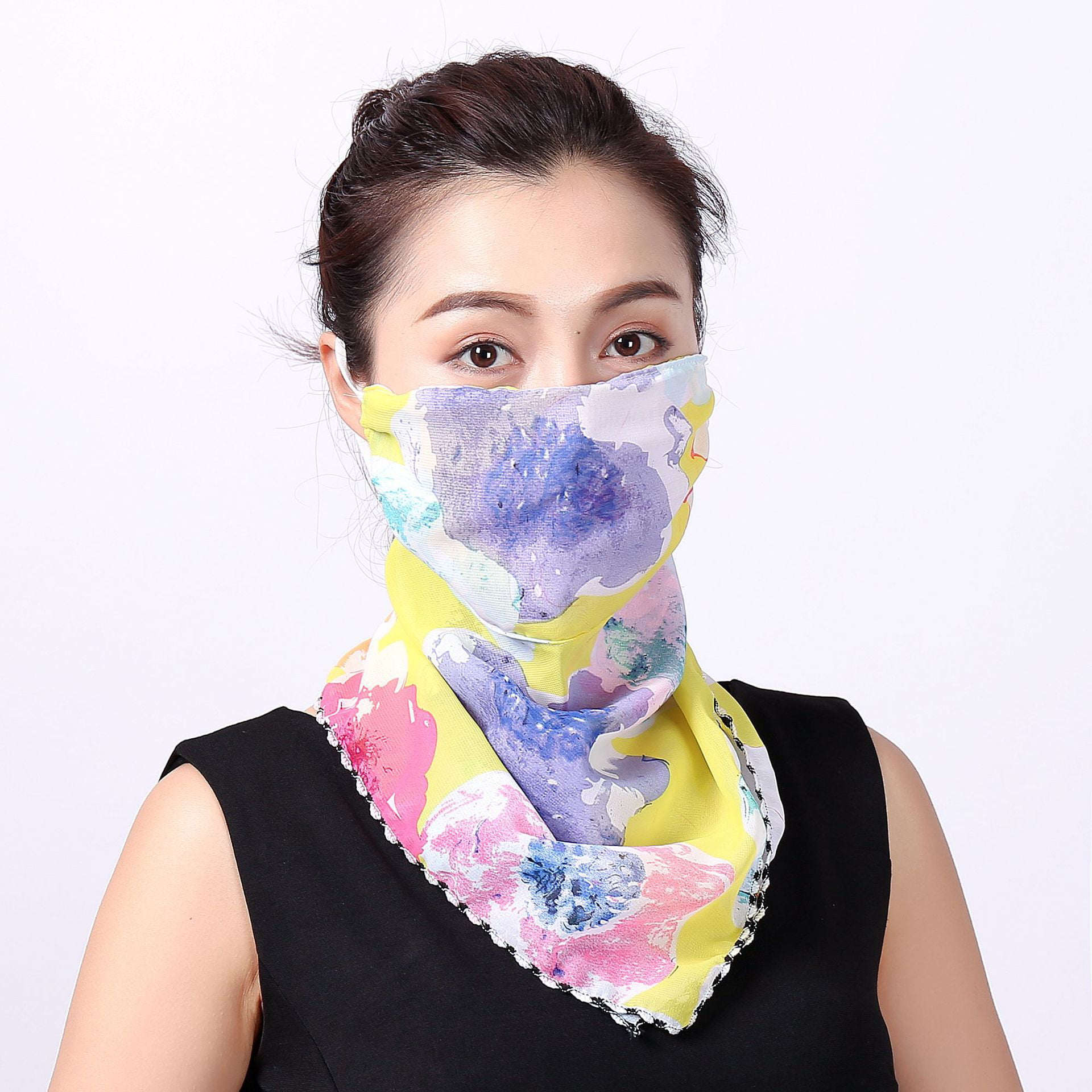 Tough Headwear Microfibre Dust Protection Masks Black Tube Scarf Tube Scarf Neck Scarf Bandana Multifunctional Cloth Mouth Mask Pack of 3 