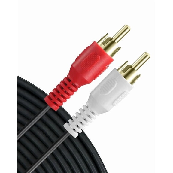 2 Rca To 2 Rca Male Stereo Audio Patch Coaxial Cable Cord L/R Gold Plated Cord