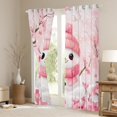thumbnail image 3 of jejeloiu Lovely Snowman Curtains and Drapes,Happy New Year Black Out Curtains,Pink Peach Blossom Curtains Pack of 2 (52x63 Each) For Girls Kids,Breathable Home Decor, 3 of 6
