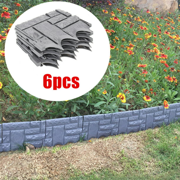 Garden Lawn Edging 6pcs Plastic Fence, Decorative Plastic Garden Border Edging
