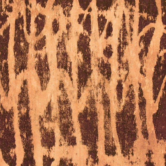 Ahgly Company Indoor Square Abstract Orange Modern Area Rugs, 8' Square