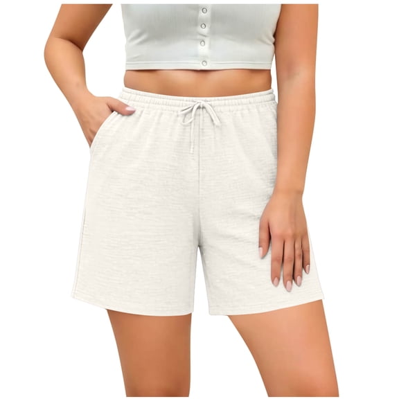 Diufon Women's Plus Size Shorts Oversize Loose Shorts for Sport Running Drawstring Athletic Shorts with Pockets