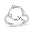 thumbnail image 2 of Customize Letter "Q" Bubble Diamond Ring 1.6 Ct Diamond 14K White Gold Over, 2 of 2