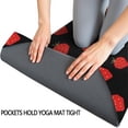 thumbnail image 3 of Red Strawberry Plants Black Pattern Hot Yoga Mat Towel Non Slip for Hot Yoga - Quick-Drying Yoga Mat Cover with 4 Corner Pockets with Travel Bag - Hot Yoga Towel Non Slip 70"x26", 3 of 6