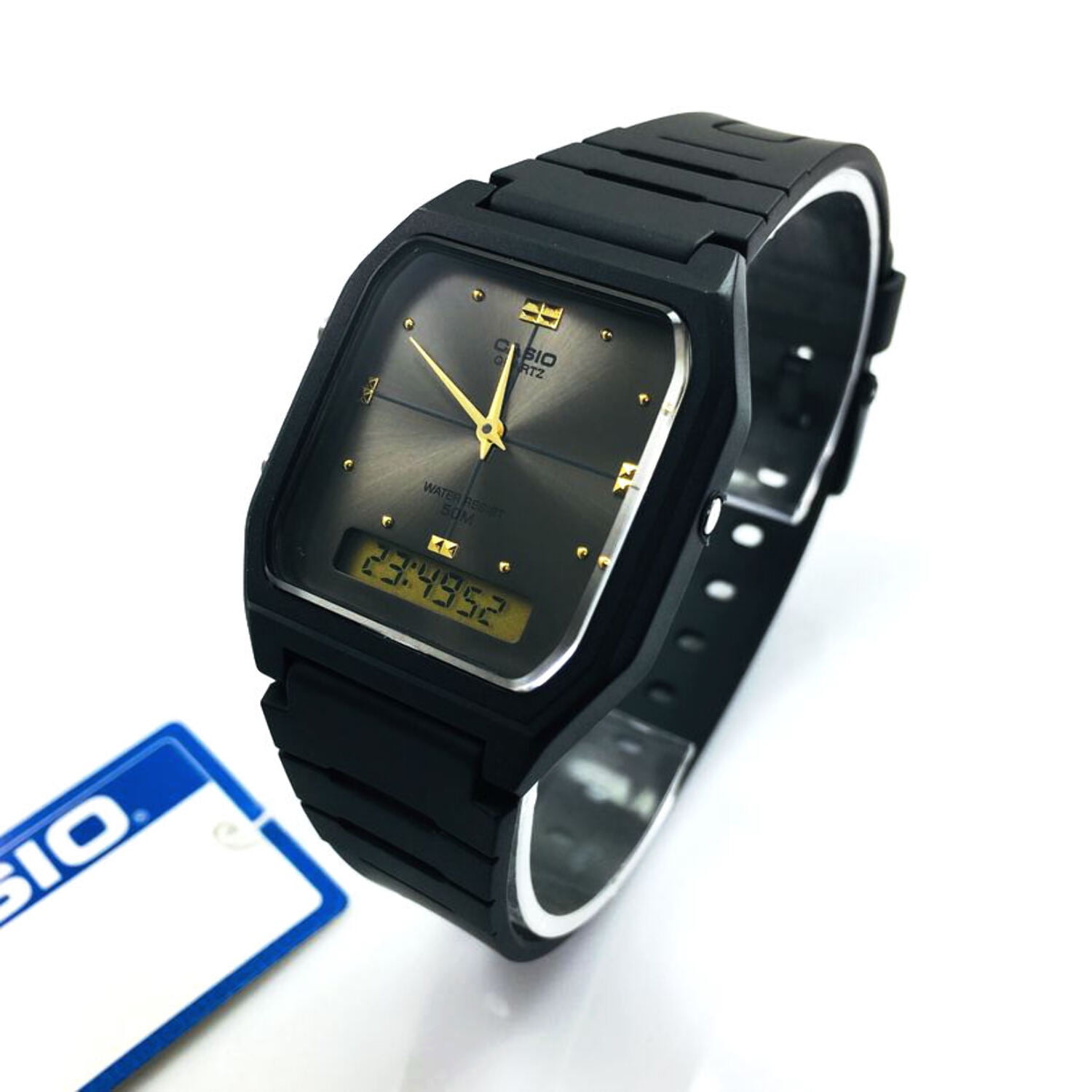 Casio Analog-digital Combination Black Band Unisex Watch AW-48HE-8AVDF