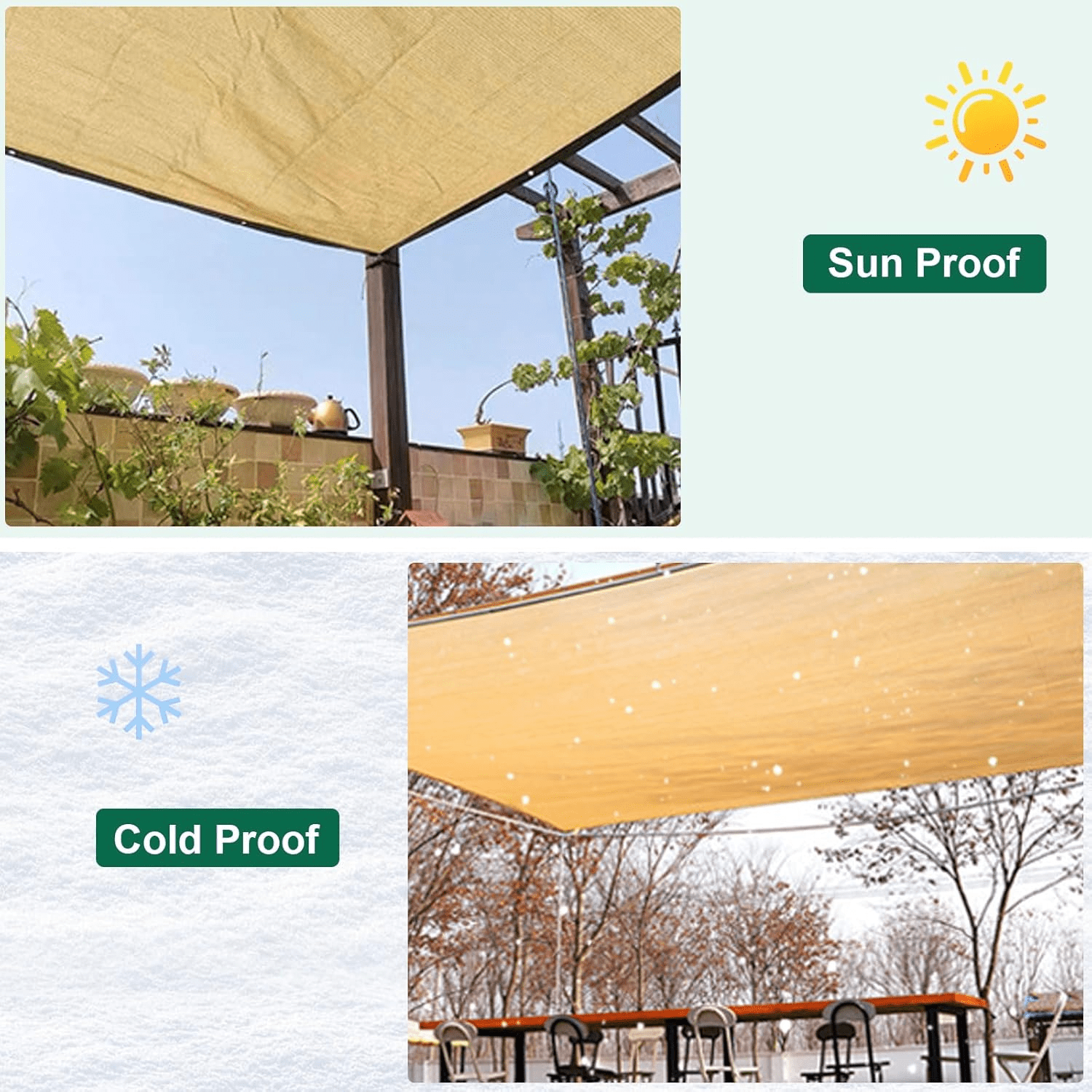 Sun Shade Cloth,Pergola Shade Cover,Shade Fabric with Grommets for Outdoor Patio, Decks, and Backyards(10x20 FT,Beige)
