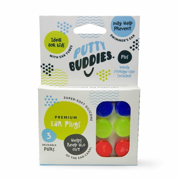 Tapones para Oídos Putty Buddies de Silicona Moldeable 3 Pares para Nadar