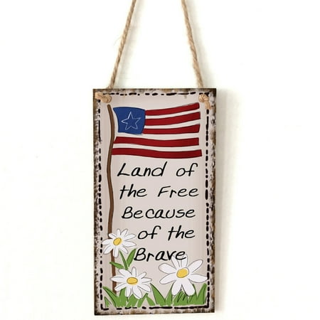 

Independence Day Door Sign Square Hanging Pendant Durable for Home Office