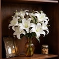 thumbnail image 5 of 15.74in Artificial Lily Plastic Flower Stem Lifelike Faux Bloom Wedding Home Hotel Decor, 5 of 6
