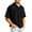 Black, variant on longantii Mens Corduroy Shirts Casual Quarter Zip Stand Collar Tops Comfort Short Sleeve Pullovers Spring Athletic Shirts Black XXXL