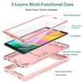 thumbnail image 3 of Dteck Galaxy Tab A 10.1 2019 Case with Screen Protector, Heavy 3 IN 1 Rugged Shockproof Case Kickstand Protective Cover for Samsung Galaxy Tab A 10.1 2019 release SM-T510 T515, Rosegold, 3 of 9