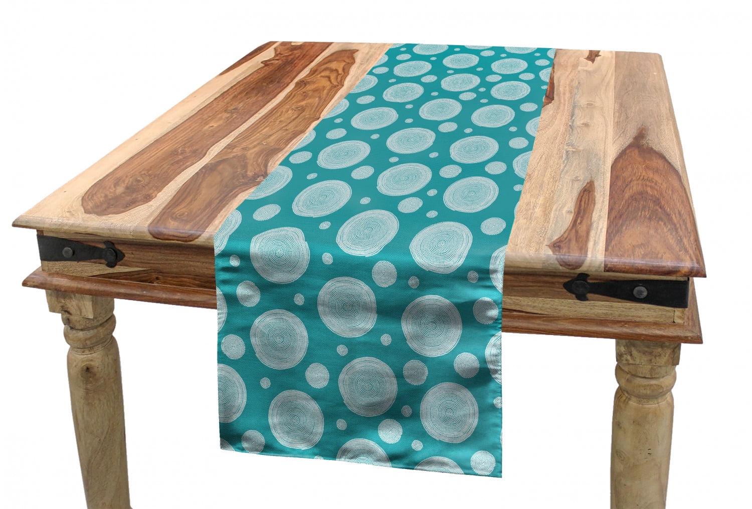 Abstract Table Runner, Spiral Shapes Circular Little Dots and Spots ...