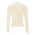 thumbnail image 5 of Fanxing Women Ribbed Turtleneck Sweater Knit Slim Fit Long Sleeve Pullover Tops Fall Winter Basic Sweaters Beige Free Size, 5 of 8