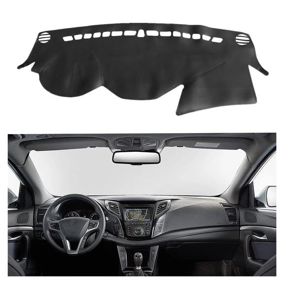 SUGUANGHUI Black line Leather Dashboard Dash Cover Pretector Mat Compatible with Hyundai Sonata 2011 2012 2013 2014