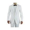 thumbnail image 2 of GN GIORGIO NAPOLI Men's Tuxedo Suit One Button Peak Lapel Jacket Adjustable Pant White, 2 of 4