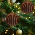 thumbnail image 5 of 2 Pcs Large Velvet Christmas Ball Ornaments, 5.91" Vintage Plastic Ball, Hanging Decoration for Xmas Party Wedding Home Decor, 5 of 6