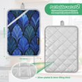 thumbnail image 3 of 2 Pack Pot Holders for Kitchen Heat Resistant Hot Pads Sets for Cooking Baking Blue Batik Leaves Pattern, 3 of 7