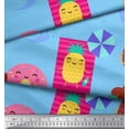 thumbnail image 3 of Soimoi Blue Poly Georgette Fabric Beech & Fun Party Decor Fabric Printed Yard 52 Inch Wide, 3 of 5
