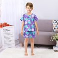 thumbnail image 7 of Heart Shaped Grid Pattern Summer Pajama Set Soft Cotton Short Sleeve Sleepwear 2PCS Pajama Sets Breathable Lounge Set Size 8Y, 7 of 7