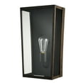 thumbnail image 4 of Globe Electric Greer 1-Light Matte Black and Faux Wood Outdoor Wall Sconce with Clear Glass Shade, 44788, 4 of 8