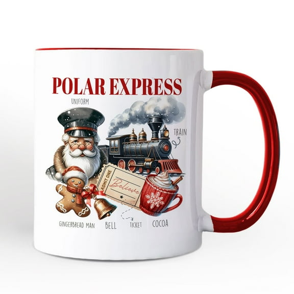 Polar Express Christmas Personalized Mug, Vintage Holiday Santa Gift with Custom Name
