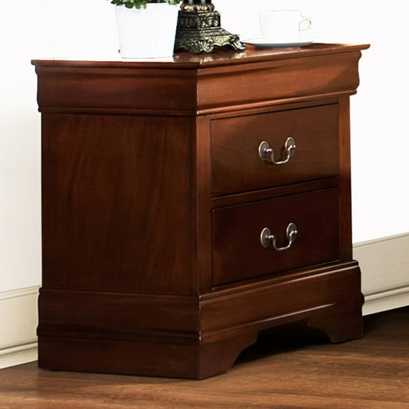 Lexicon Mayville Traditional Wood 2-Drawer Nightstand in Brown Cherry