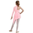 thumbnail image 2 of Haitryli Kids Girls One Shoulder Ballet Dance Leotard Lyrical Dress Modern Contemporary Ballroom Dress Pink 6, 2 of 7