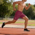 thumbnail image 4 of hlysgo Mens Quick Dry Shorts Comfort Cozy Fit Athletic Elastic Waist Short Running Gym Training Basketball Tennis with Zipper Pockets Wine,3xL, 4 of 6