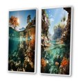 thumbnail image 3 of Designart "Underwater View of the Beach II" Coastal Beach Framed Wall Art Set Of 2 - Teal Beach Frame Gallery Set For Office Decor, 3 of 7
