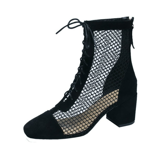 NECHOLOGY Botas Mujer Adulto Femenino Zapatos Botines para mujer Botas de mujer a juego de moda para mujer con botas con cremallera lateral (Black, 7.5)