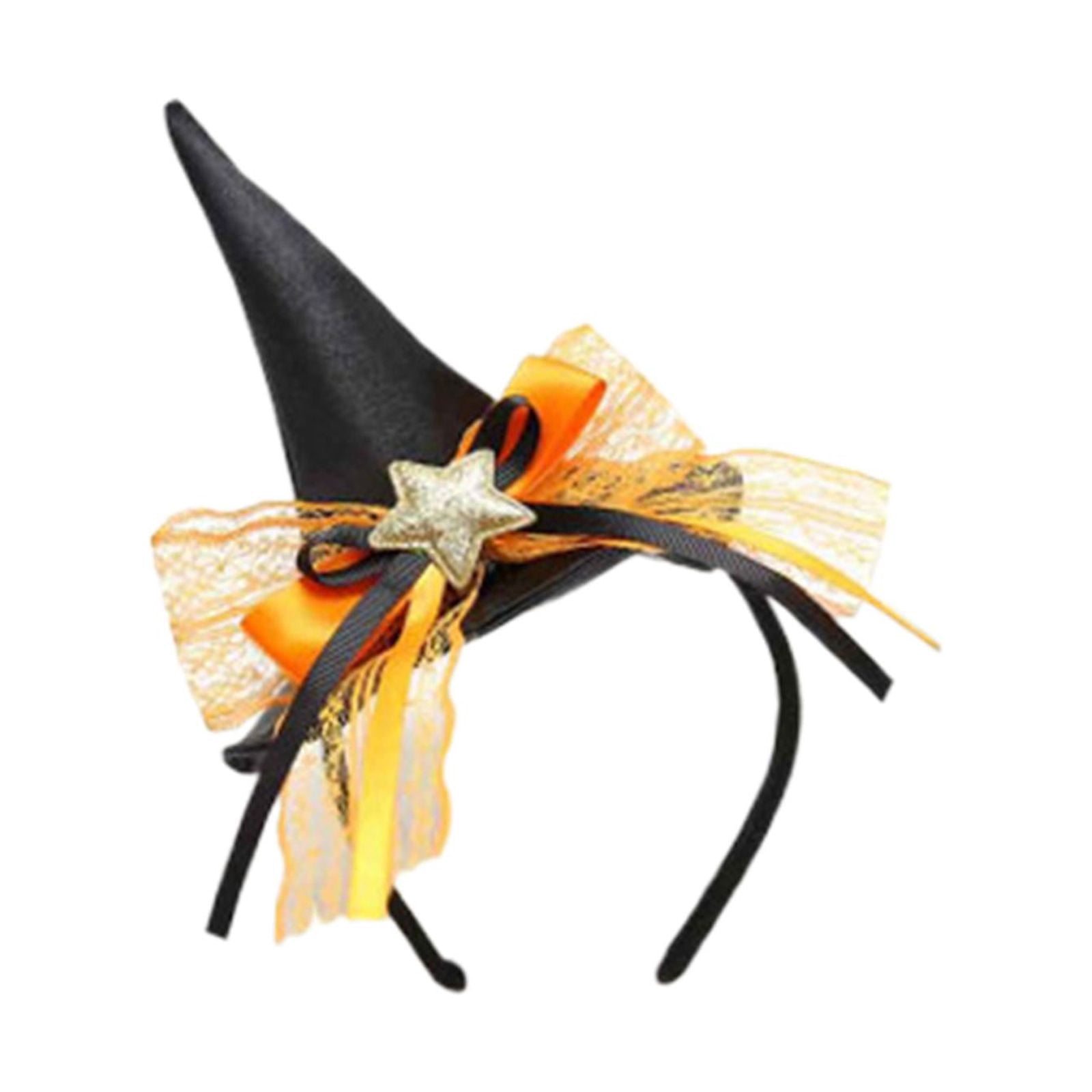 BESTonZON Diadema Única de Bruja para Halloween Adorno de Plástico y Tela, Accesorio Cabello Naranja Adecuado para Adultos en Fiestas y Maquillaje