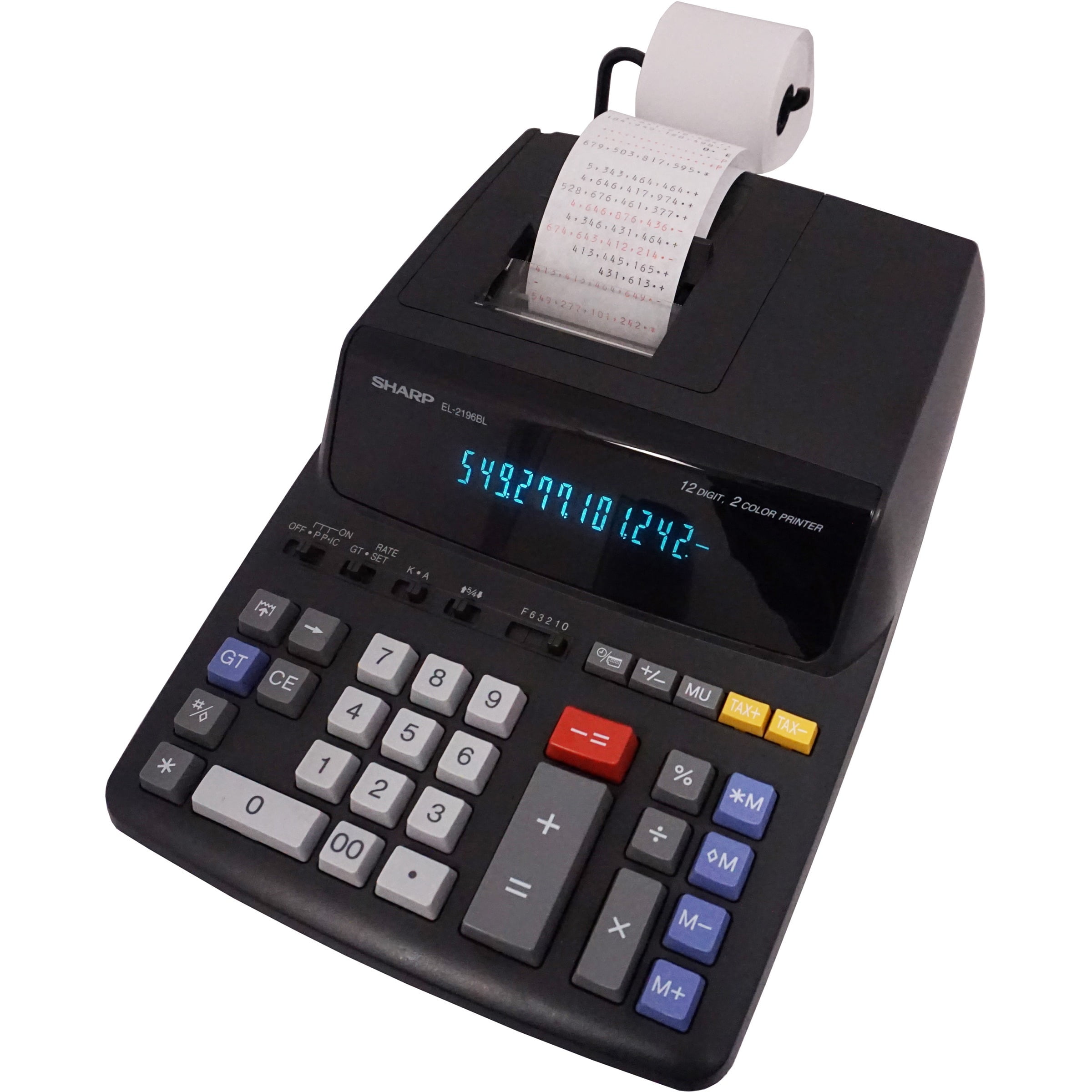 Sharp EL2196BL 12 Digit Printing Calculator, Black, 1 Each (Quantity