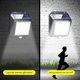 thumbnail image 2 of Lámpara solar de exterior con sensor de movimiento - Iluminación solar para jardín - Aplique de pared - 80 LED - IP65 - Negro, 2 of 8