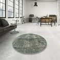 thumbnail image 3 of Ahgly Company Indoor Round Contemporary Gray Abstract Area Rugs, 8' Round, 3 of 6