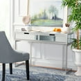 thumbnail image 2 of SAFAVIEH Enzo 2 Drawer Mirrored Desk, Silver/Mirror (47.2 in. W x 15.8 in. D x 31.3 in. H), 2 of 13